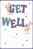 With a radiant and wholesome design, this get well card joyfully brings together two endearing characters: a fluffy teddy bear and a happy, floppy-eared puppy. Their expressions brim with warmth and optimism, while they balance upon oversized, colourful letters that boldly spell out 'Get Well' in dynamic strokes of indigo, teal, and purple. Across the soft, cream-toned background, twinkling stars in varying shades evoke a sense of magic and hope, much like the feeling of strolling through Ravenscourt Park or shopping at Hammersmith's flower stalls. The fur of both bear and pup is illustrated with such care that one can almost feel its comforting texture, echoing the tactile pleasure found in a fresh arrangement from Hammersmith Flowers. More than just a card, this artwork radiates genuine compassion and serves as an emotional tonic, brimming with positivity-perfect for sharing kindness and brightening recuperation for friends and family in Hammersmith.